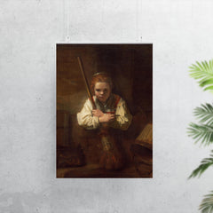 A Girl with a Broom by Carel Fabritius poster 7