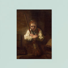 A Girl with a Broom by Carel Fabritius poster 8