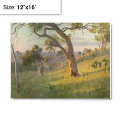 A Golden Hour by Florence Fuller, 1905 metal print on a plain backdrop in size 12"x16".