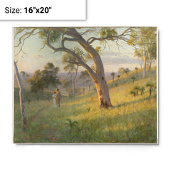 A Golden Hour by Florence Fuller, 1905 metal print on a plain backdrop in size 16"x20".