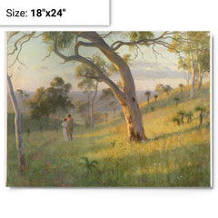A Golden Hour by Florence Fuller, 1905 metal print on a plain backdrop in size 18"x24".