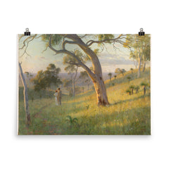 A Golden Hour by Florence Fuller, 1905 poster on a plain backdrop in size 8"x10".