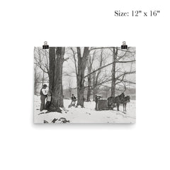 A group of men gathering sap in a Vermont maple sugar camp, 1906 poster 3