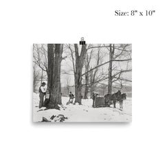 A group of men gathering sap in a Vermont maple sugar camp, 1906 poster 4