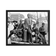 A group of Southside boys pose for a portrait on Easter Morning - Chicago, Illinois, 1941 framed print on a plain backdrop in size 16"x20".
