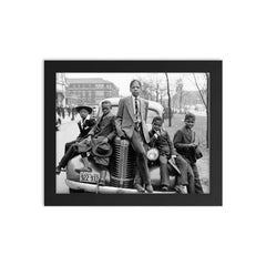A group of Southside boys pose for a portrait on Easter Morning - Chicago, Illinois, 1941 framed print on a plain backdrop in size 8"x10".
