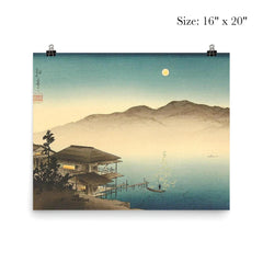 A Lakeside Inn under Moonlight by Koho Shoda poster 2