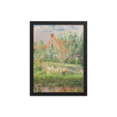 A Little House in Egmond by Gari Melchers framed print on a plain backdrop in size 12"x16".