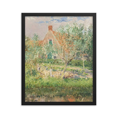 A Little House in Egmond by Gari Melchers framed print on a plain backdrop in size 16"x20".