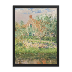 A Little House in Egmond by Gari Melchers framed print on a plain backdrop in size 18"x24".