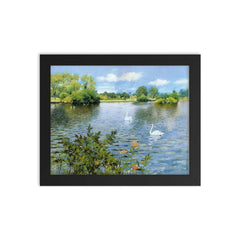 A Long Island Lake by William Merritt Chase framed print on a plain backdrop in size 8"x10".