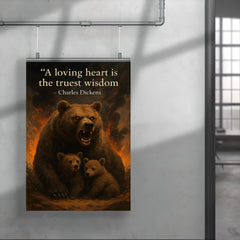 A loving heart is the truest wisdom Charles Dickens mother bear making unwise decisions poster 4