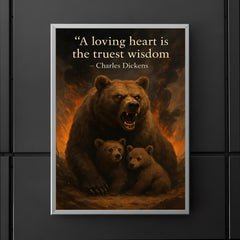 A loving heart is the truest wisdom Charles Dickens mother bear making unwise decisions poster 5