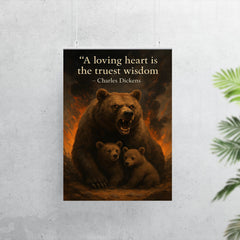 A loving heart is the truest wisdom Charles Dickens mother bear making unwise decisions poster 7