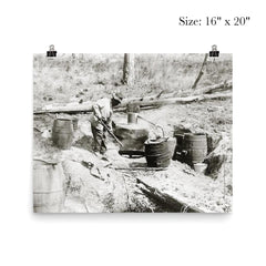 A man operating a moonshine still in a remote location - Texas, 1923 poster 2