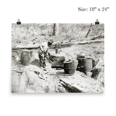 A man operating a moonshine still in a remote location - Texas, 1923 poster 5