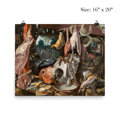 A Meat Stall With the Holy Family Giving Alms, Aertsen poster 2