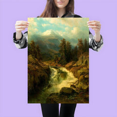 A Mountain Torrent by Johann Wilhelm Lindlar, 1860 poster 3