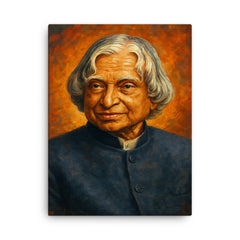 A P J Abdul Kalam canvas print on a plain backdrop in size 18"x24".
