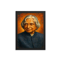 A P J Abdul Kalam framed print on a plain backdrop in size 12"x16".