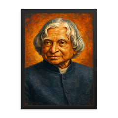 A P J Abdul Kalam framed print on a plain backdrop in size 18"x24".