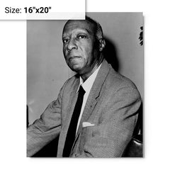 A Philip Randolph metal print on a plain backdrop in size 16"x20".