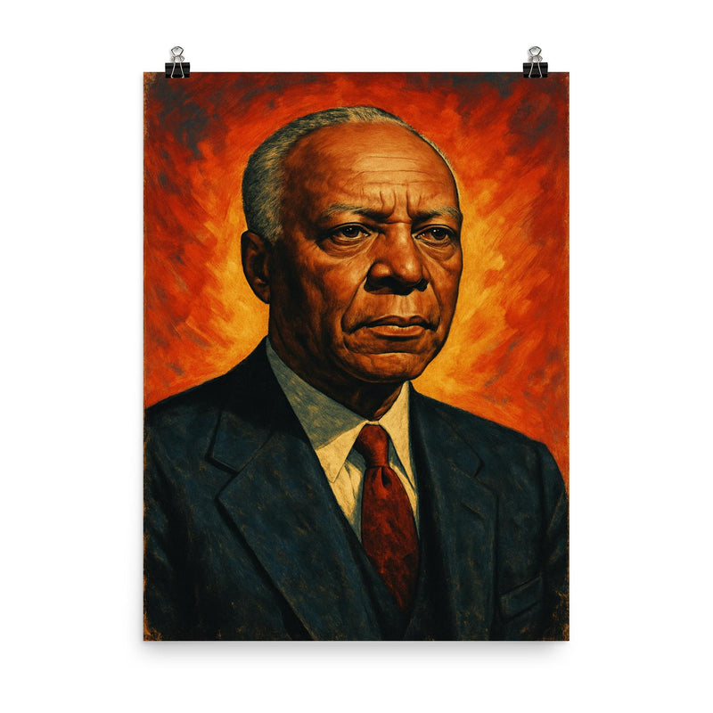 A Philip Randolph poster on a plain backdrop in size 8