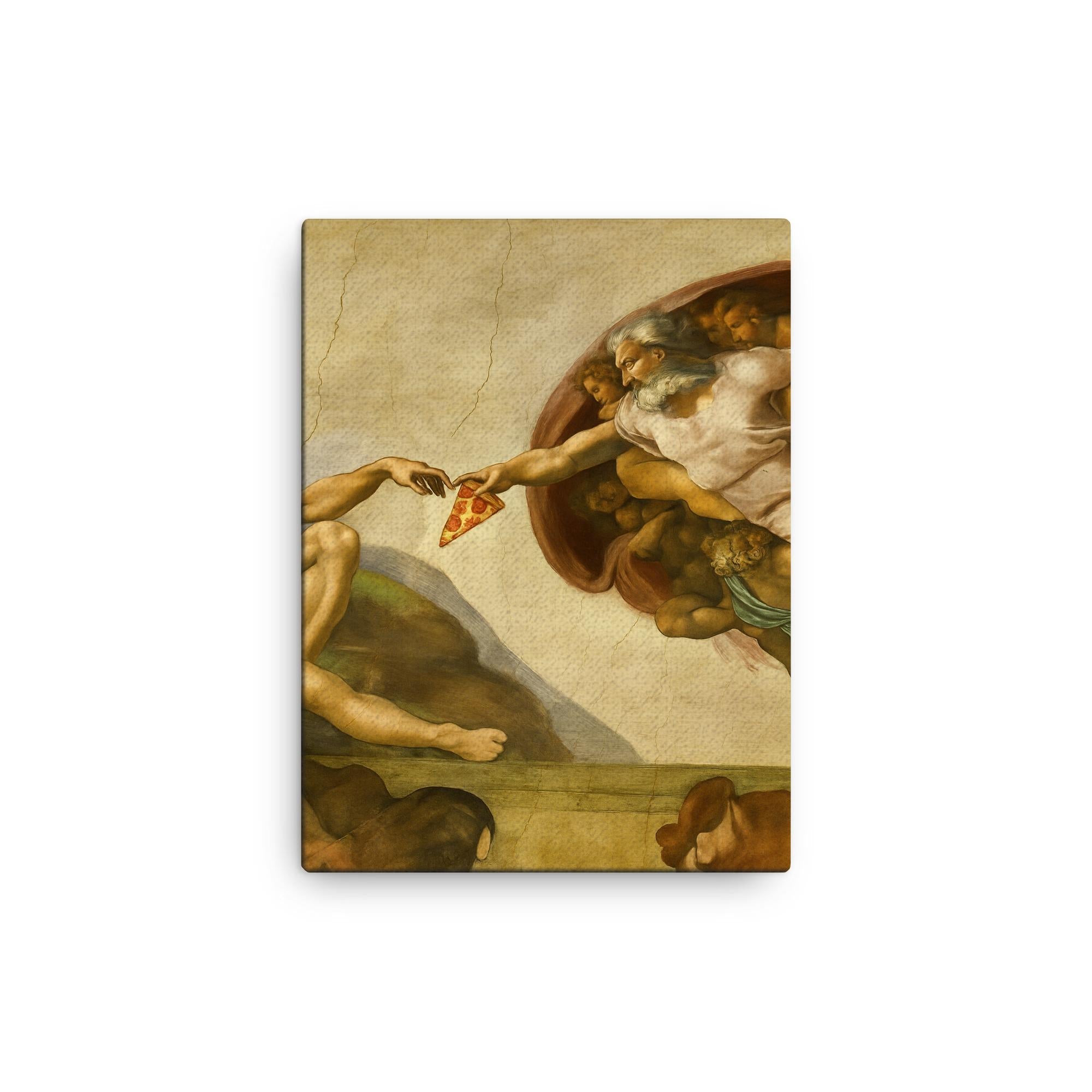 Creation of Adam Pizza Slice Canvas Print – Unique Renaissance Wall Ar ...