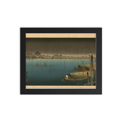 A River in the Rain by Koho Shoda framed print on a plain backdrop in size 8"x10".