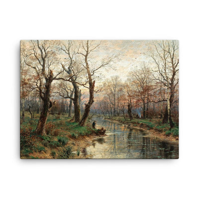 A Scene at Dusk in Late Autumn by Hugo Darnaut, 1891 canvas print on a plain backdrop in size 18