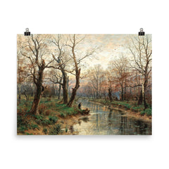 A Scene at Dusk in Late Autumn by Hugo Darnaut, 1891 poster on a plain backdrop in size 8"x10".