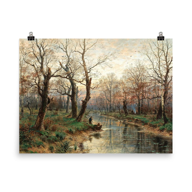 A Scene at Dusk in Late Autumn by Hugo Darnaut, 1891 poster on a plain backdrop in size 8