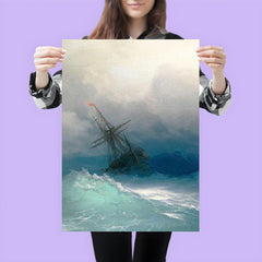 A Ship in the Stormy Sea by Ivan Aivazovsky, 1887 poster 3
