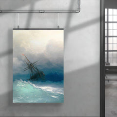 A Ship in the Stormy Sea by Ivan Aivazovsky, 1887 poster 4