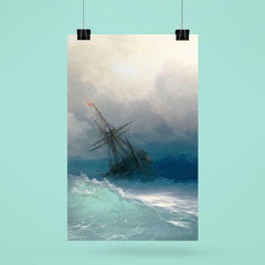 A Ship in the Stormy Sea by Ivan Aivazovsky, 1887 poster 6