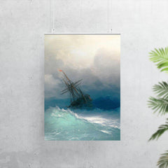 A Ship in the Stormy Sea by Ivan Aivazovsky, 1887 poster 7