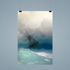 A Ship in the Stormy Sea by Ivan Aivazovsky, 1887 poster 9