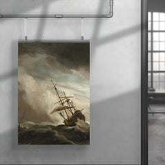 A Ship on the High Seas Caught by a Squall, Known as ‘The Gust’ by Willem van de Velde II, c. 1680 poster 4