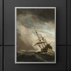 A Ship on the High Seas Caught by a Squall, Known as ‘The Gust’ by Willem van de Velde II, c. 1680 poster 5