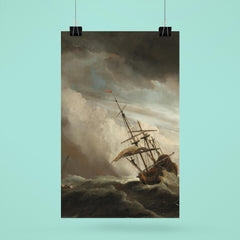 A Ship on the High Seas Caught by a Squall, Known as ‘The Gust’ by Willem van de Velde II, c. 1680 poster 6