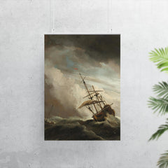 A Ship on the High Seas Caught by a Squall, Known as ‘The Gust’ by Willem van de Velde II, c. 1680 poster 7