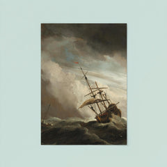 A Ship on the High Seas Caught by a Squall, Known as ‘The Gust’ by Willem van de Velde II, c. 1680 poster 8
