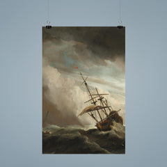A Ship on the High Seas Caught by a Squall, Known as ‘The Gust’ by Willem van de Velde II, c. 1680 poster 9