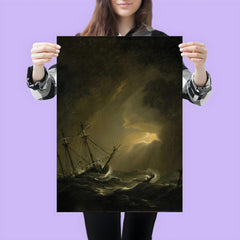 A Small Dutch Ship Riding Out A Storm by Willem van de Velde the Younger poster 3