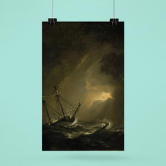 A Small Dutch Ship Riding Out A Storm by Willem van de Velde the Younger poster 6