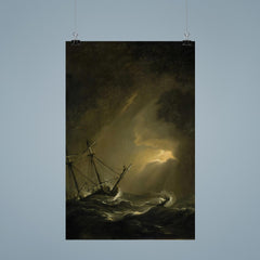 A Small Dutch Ship Riding Out A Storm by Willem van de Velde the Younger poster 9