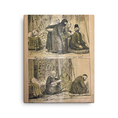 A Son is Born vs. A Daughter is Born, Azerbaijani Satire, 1909 canvas print on a plain backdrop in size 16"x20".