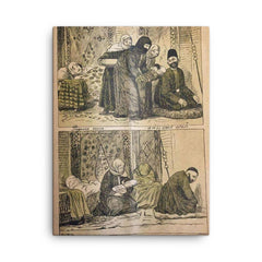 A Son is Born vs. A Daughter is Born, Azerbaijani Satire, 1909 canvas print on a plain backdrop in size 18"x24".