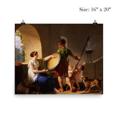 A Spartan Woman Giving a Shield to Her Son by Jean-Jacques-François Le Barbier poster 2