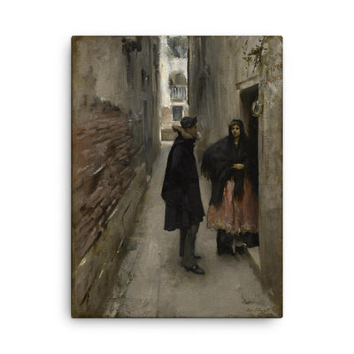 A Street in Venice by John Singer Sargent, 1880 canvas print on a plain backdrop in size 18